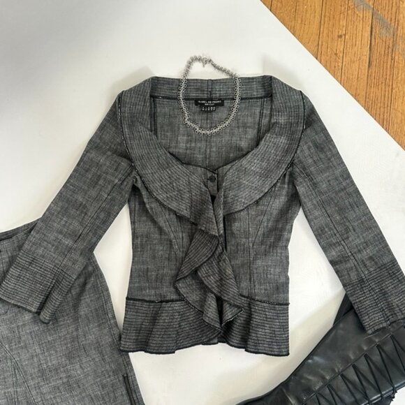 ISABEL DE PEDRO GREY TWO PIECE SKIRT SUIT SET - Picture 6 of 11